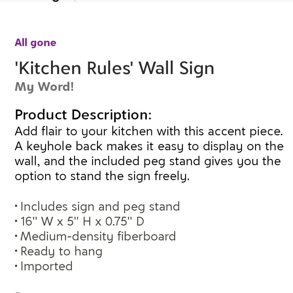 🖤 Kitchen Rules sign! - Picture 2 of 4